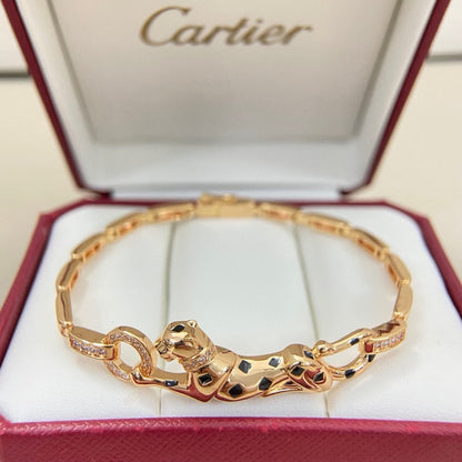 [Gaonasi Jewelry]PANTHERE HALF DIAMOND ON CHAIN BRACELET