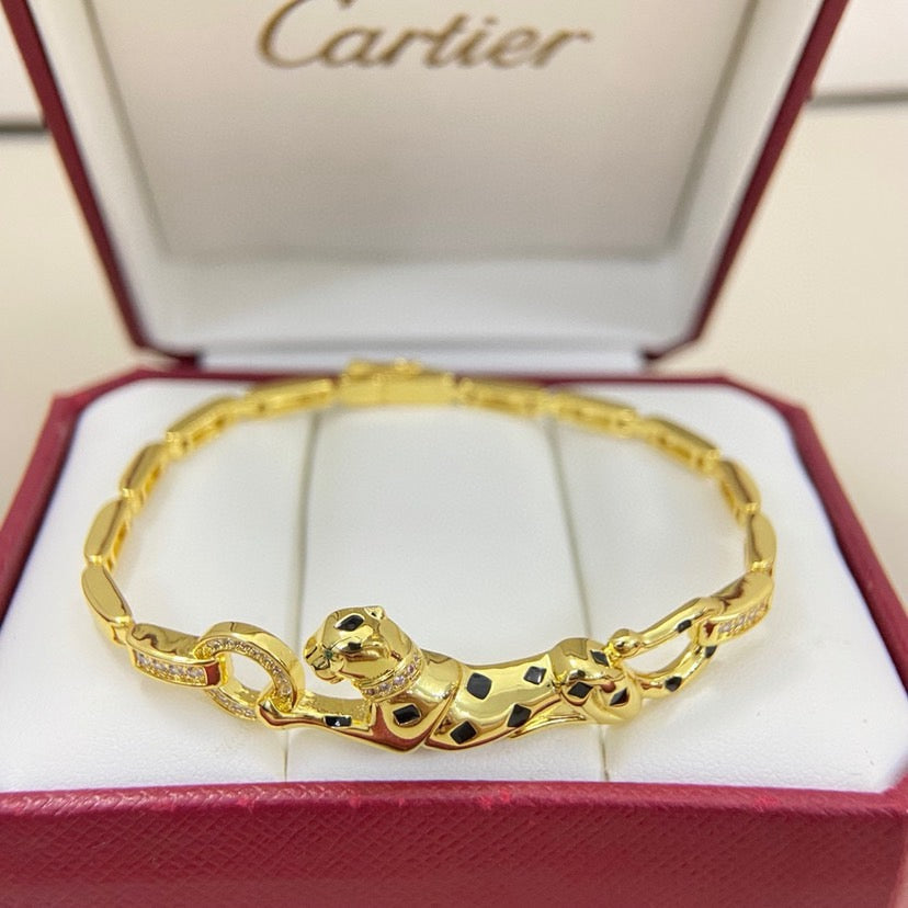 [Gaonasi Jewelry]PANTHERE HALF DIAMOND ON CHAIN BRACELET