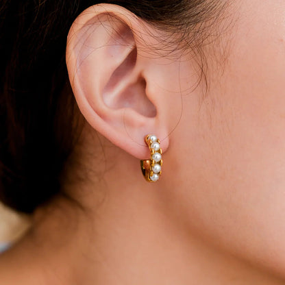 [Gaonasi]Irene Pearl Hoop Earrings