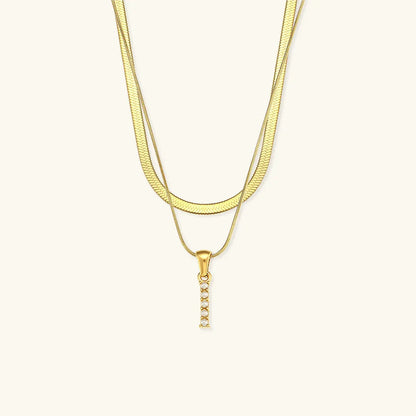 [Gaonasi]Fiona Layered Gold Initial Letter Necklace