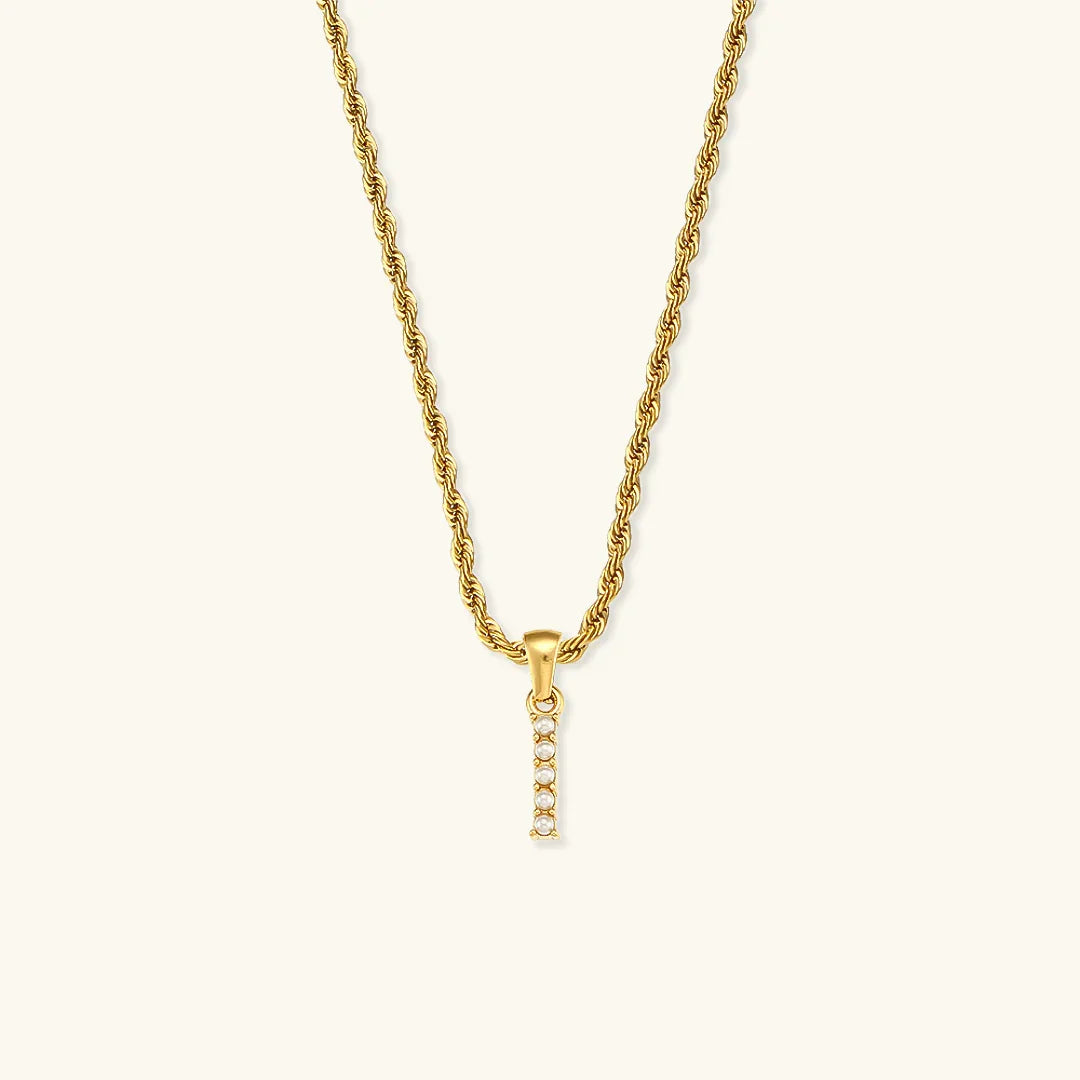 [Gaonasi]Elodie Initial Letter Pearl Necklace
