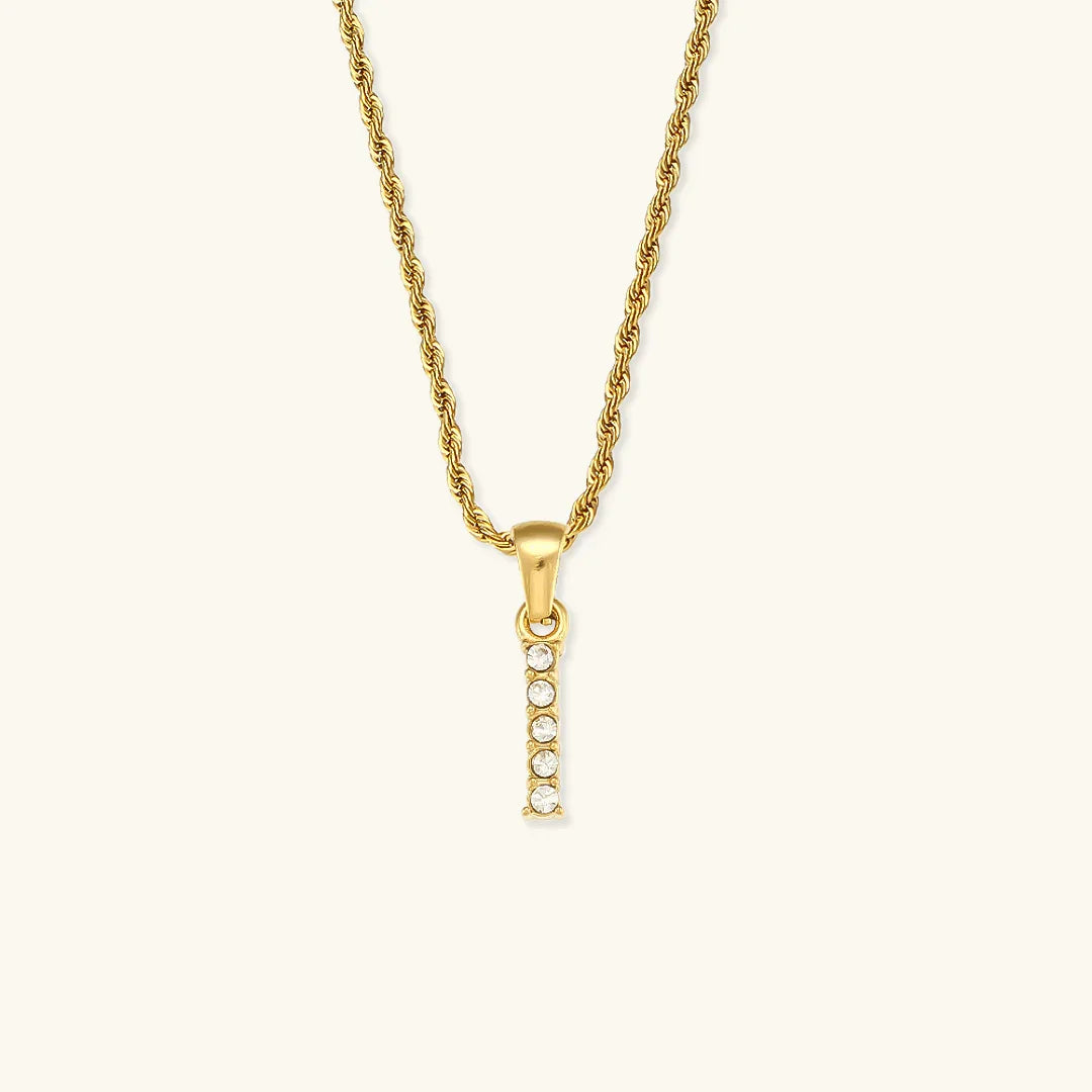[Gaonasi]Maeve Letter Initial Diamond Necklace