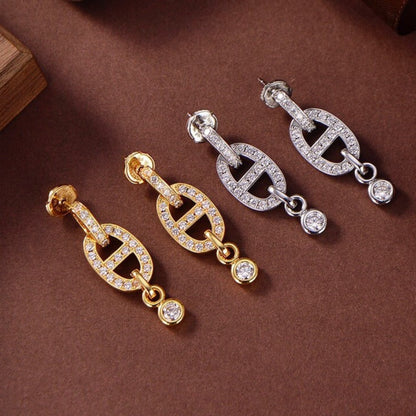 [Gaonasi]HM CHAINE DIAMOND EARRINGS