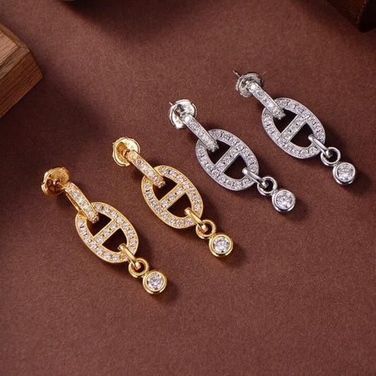 [Gaonasi]HM CHAINE DIAMOND EARRINGS