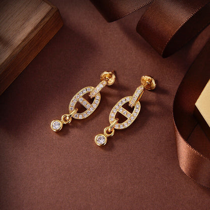 [Gaonasi]HM CHAINE DIAMOND EARRINGS
