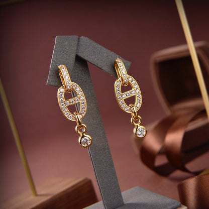 [Gaonasi]HM CHAINE DIAMOND EARRINGS