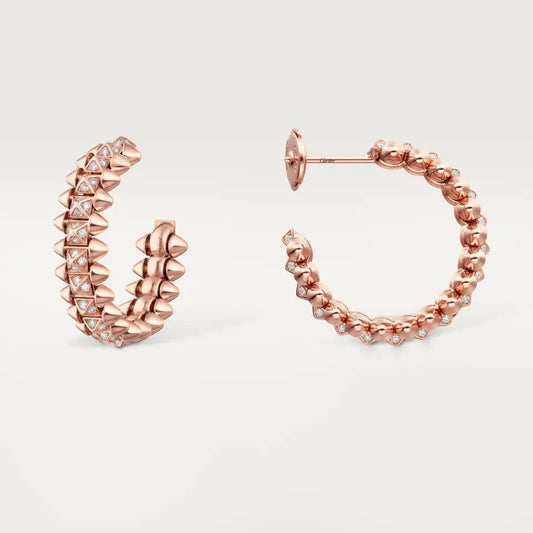 [Gaonasi Jewelry]CLASH 6.4MM FULL DIAMOND SMALL EARRINGS