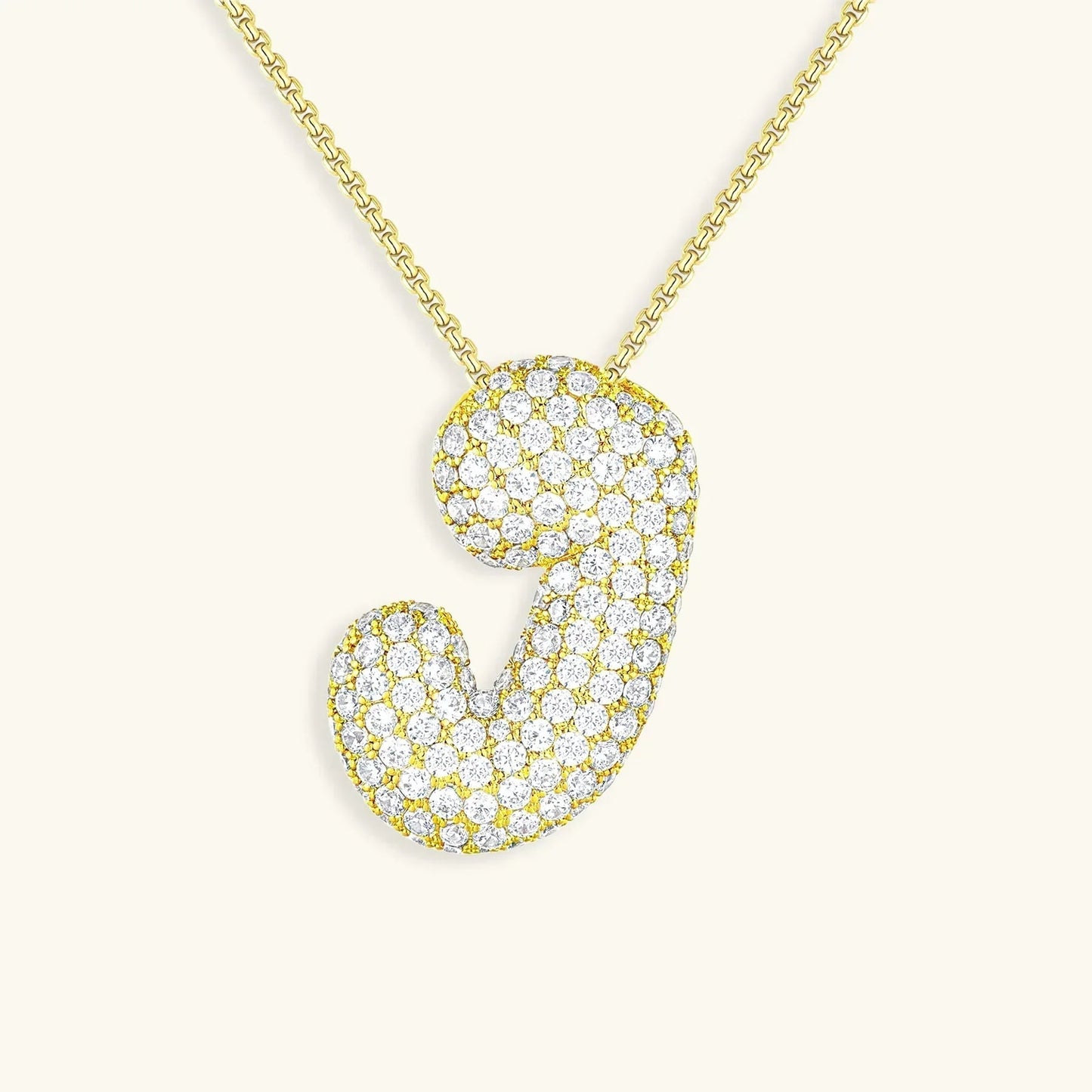 [Gaonasi]Bubble Initial Diamond Necklace