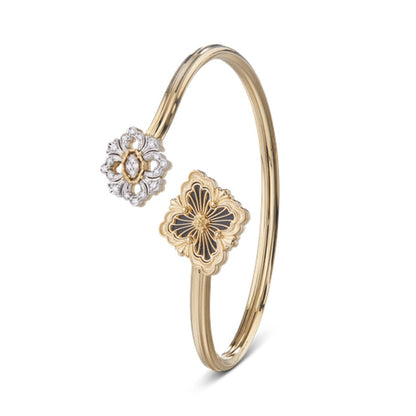 [Cadisa JEWELRY] OPERA TULLE  GOLD BRACELET WITH ENAMEL BACKGROUND