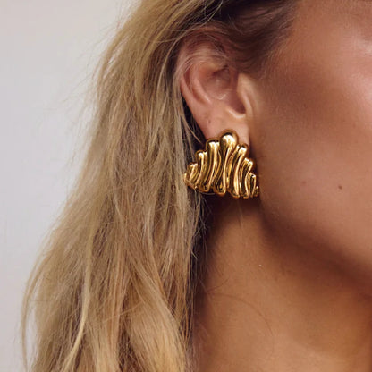 [Gaonasi]Nora Ripple Gold Earrings
