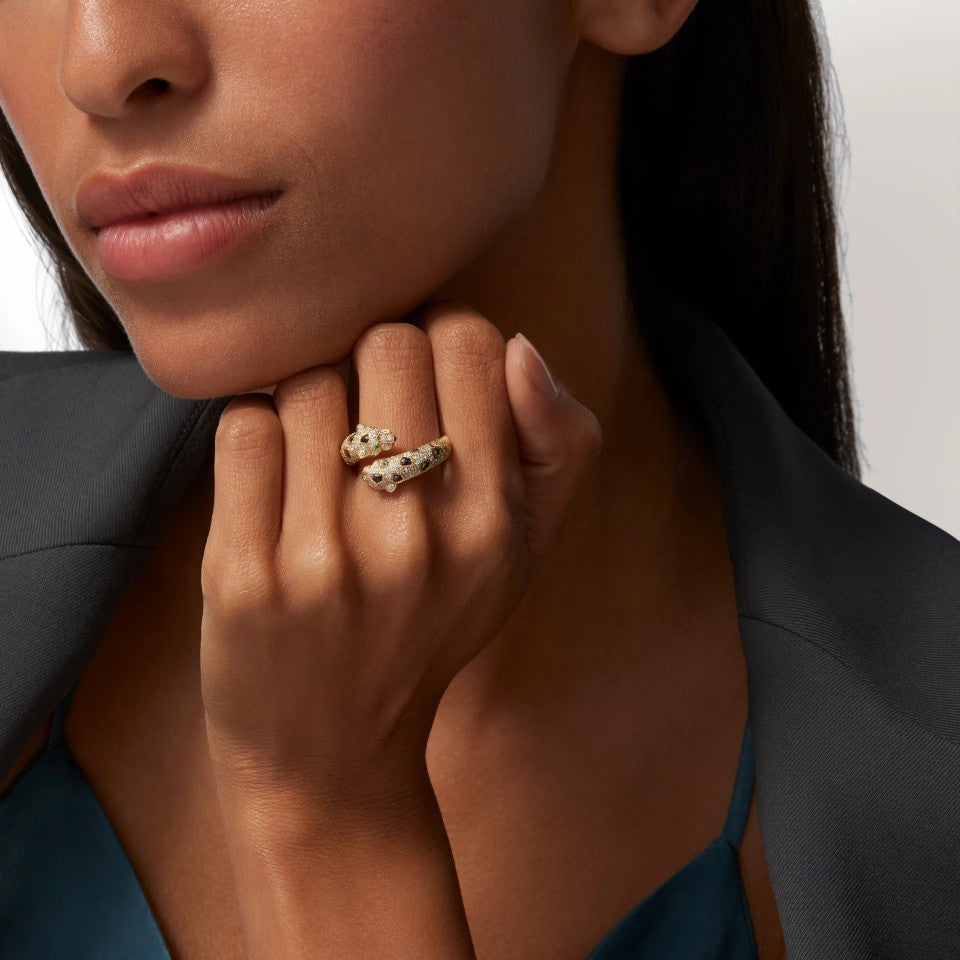 [Gaonasi Jewelry]PANTHERE DOUBLE HEADED FULL DIAMOND  RING