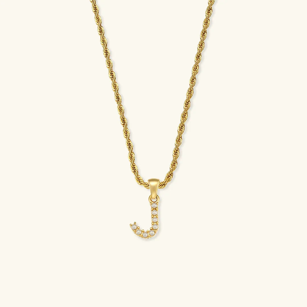 [Gaonasi]Elodie Initial Letter Pearl Necklace