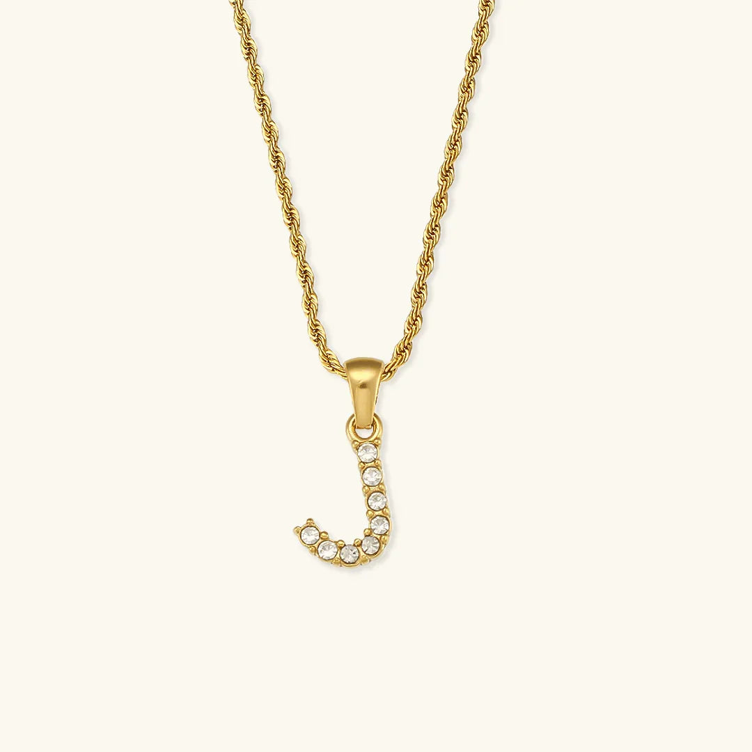 [Gaonasi]Maeve Letter Initial Diamond Necklace
