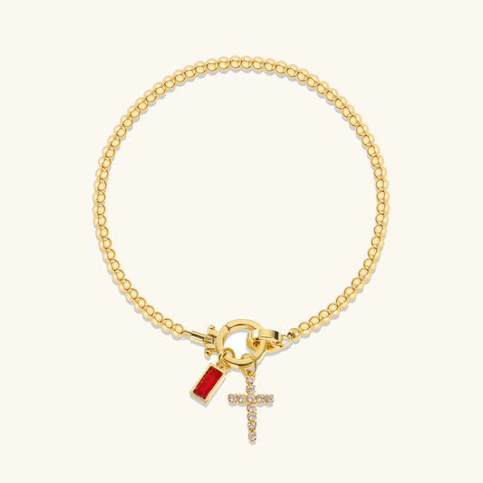 [Gaonasi]Amalia Birthstone Cross Bracelet