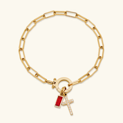 [Gaonasi]Annabella Birthstone Cross Bracelet
