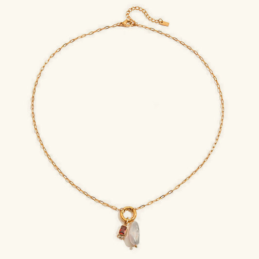 [Gaonasi]Caitlin Birthstone Pearl Necklace