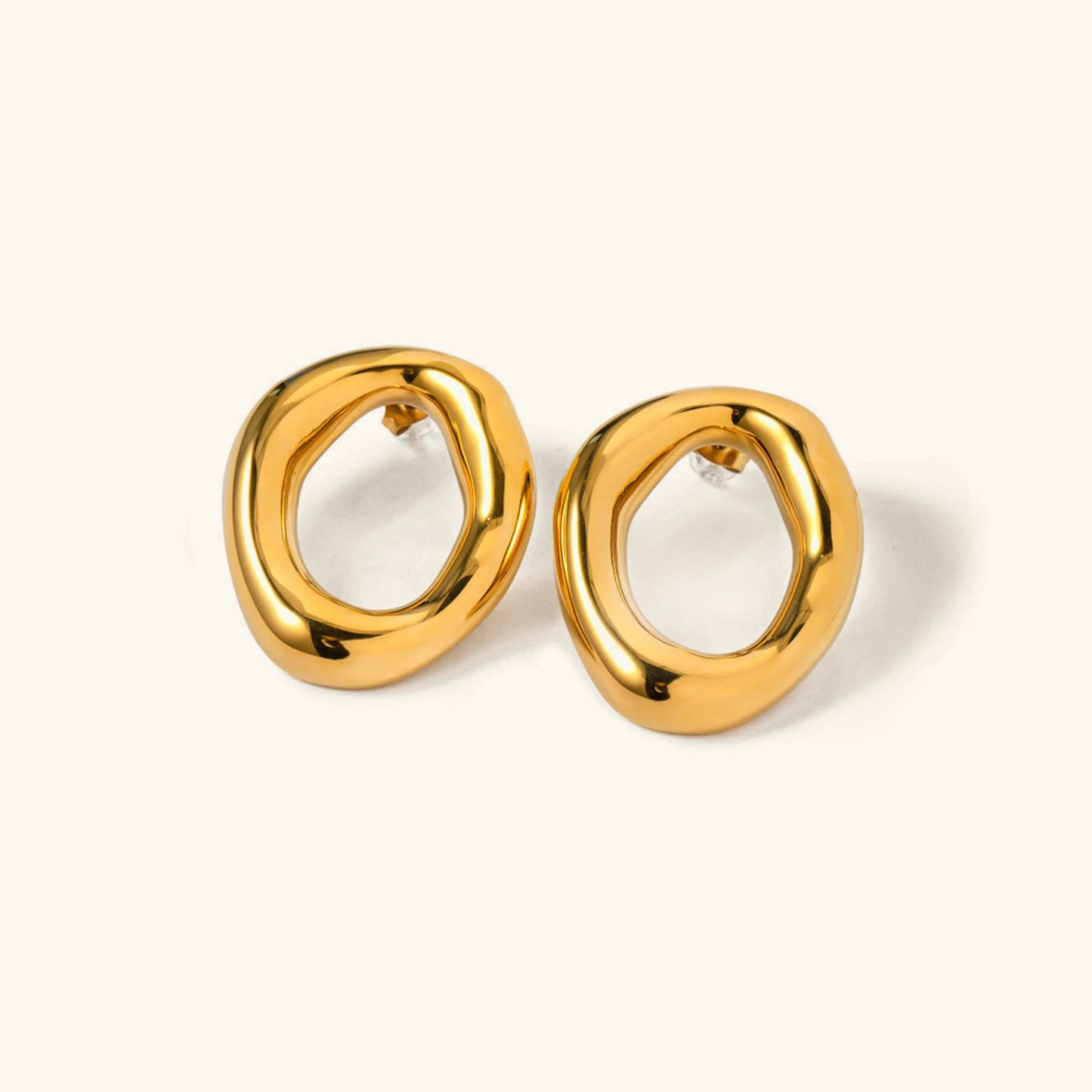 [Gaonasi]Raquel Open Oval Earrings