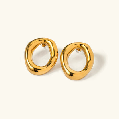 [Gaonasi]Raquel Open Oval Earrings