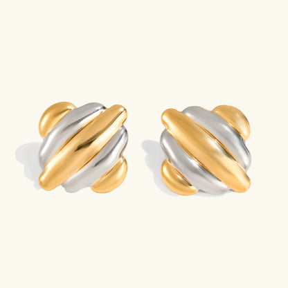 [Gaonasi]Maxine Rippled Gold Earrings