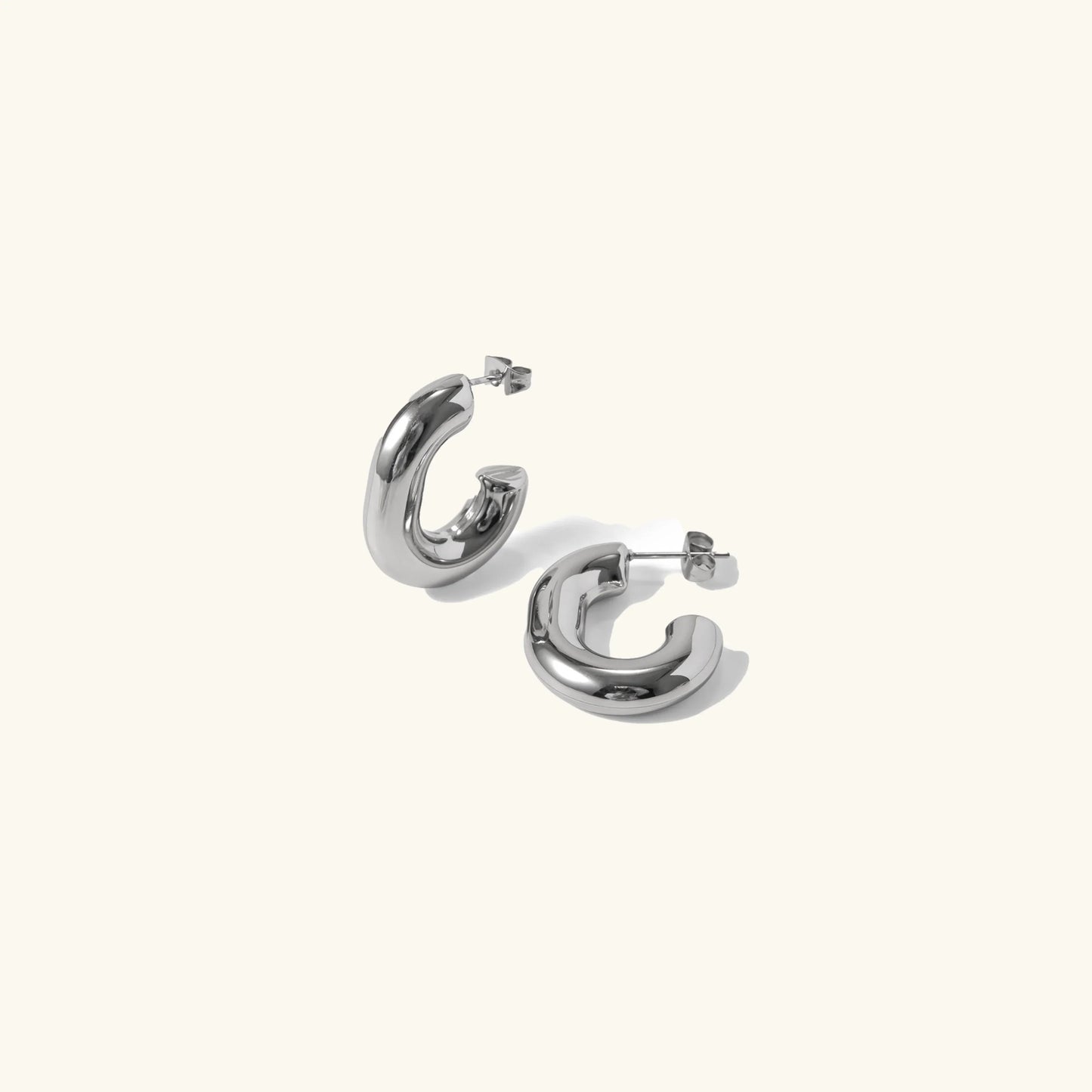 [Gaonasi]Alera Silver Hoops