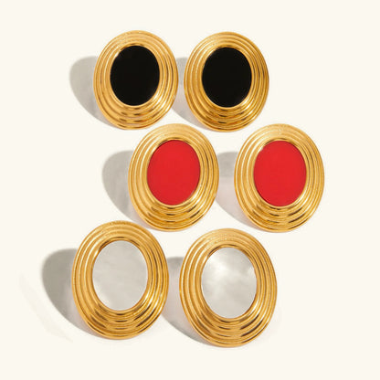 [Gaonasi]Ruthie Gold Enamel Earrings