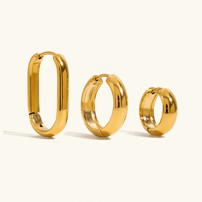 [Gaonasi]Clarabelle Staple Gold Hoops Bundle