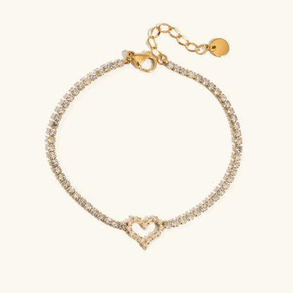 [Gaonasi]Patrice Diamond Heart Bracelet