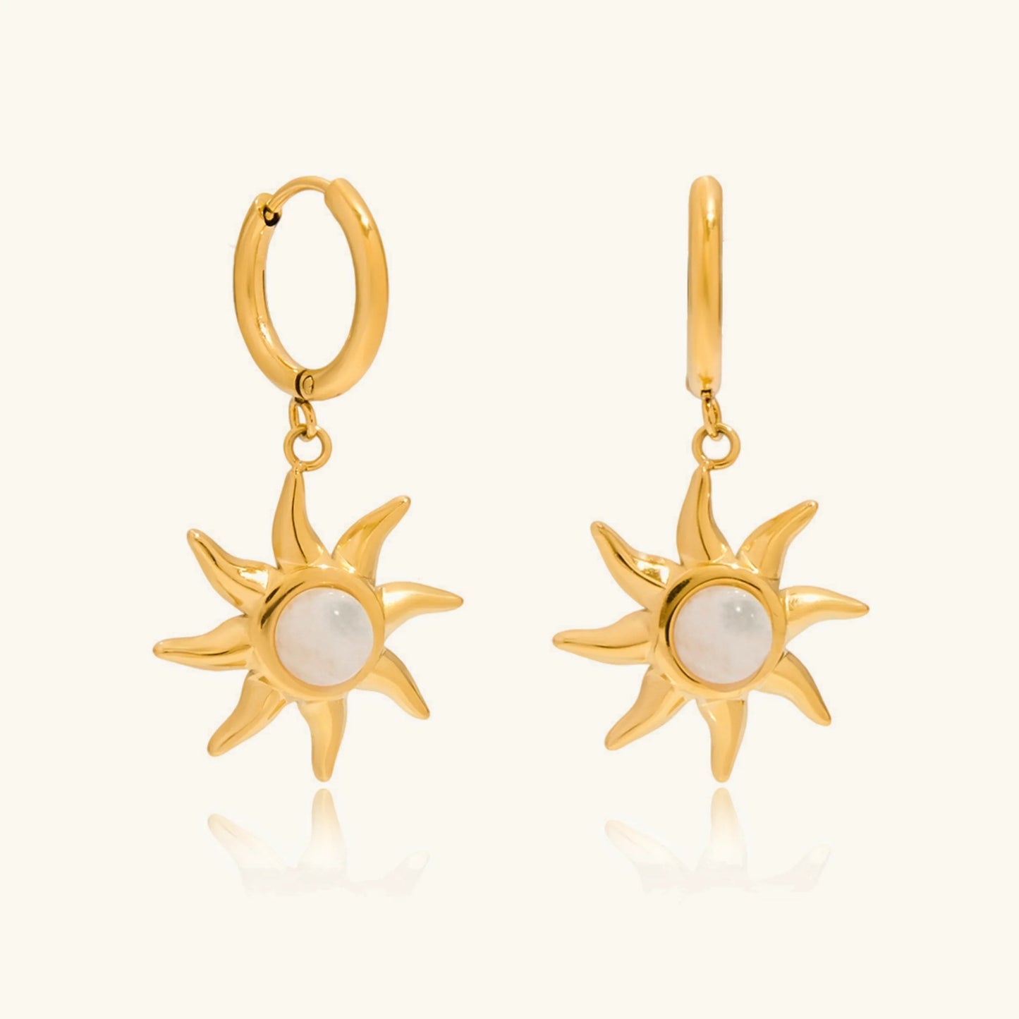 [Gaonasi]Helia Sun-shaped Moonstone Earrings