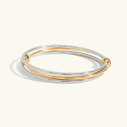 [Gaonasi]Romina Two Tone Stacked Bracelet