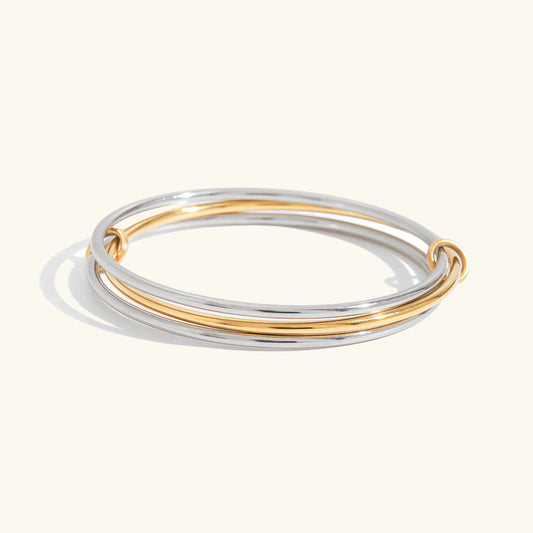 [Gaonasi]Romina Two Tone Stacked Bracelet