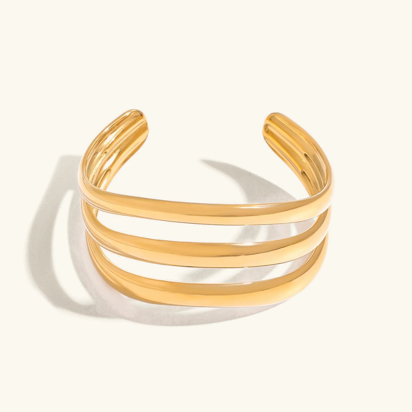 [Gaonasi]Meredith Triple Layer Gold Bangle