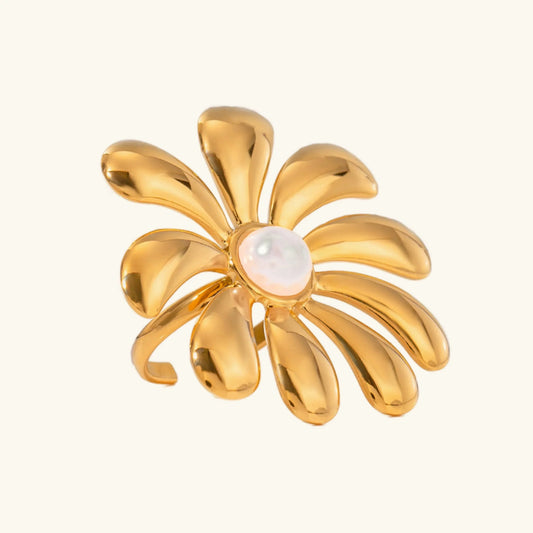 [Gaonasi]Bellemare Floral Gold Ring
