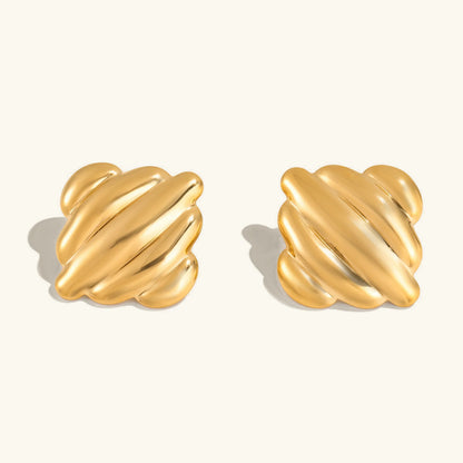[Gaonasi]Maxine Rippled Gold Earrings