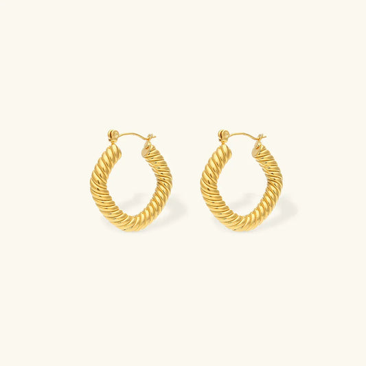 [Gaonasi]Emani Twist Square Earrings