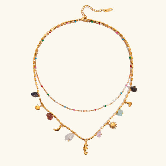 [Gaonasi]Cambria Coastal Charm Layered Necklace