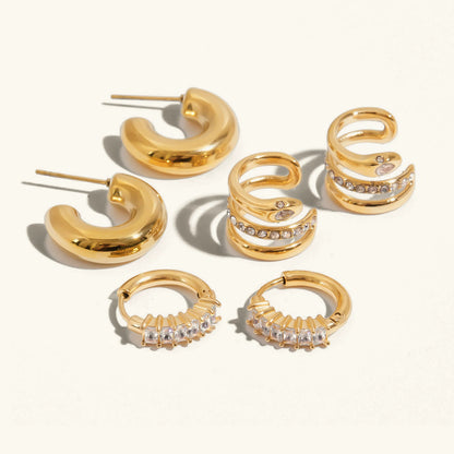 [Gaonasi]Orielle Staple Gold Earrings Bundle