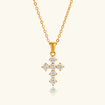 [Gaonasi]Wynter Diamond Cross Necklace
