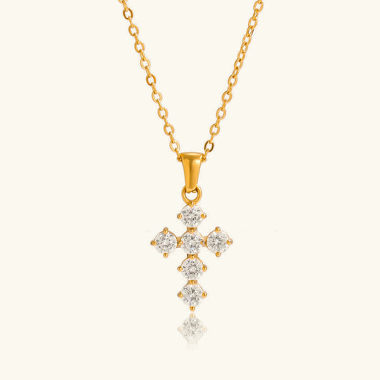 [Gaonasi]Wynter Diamond Cross Necklace
