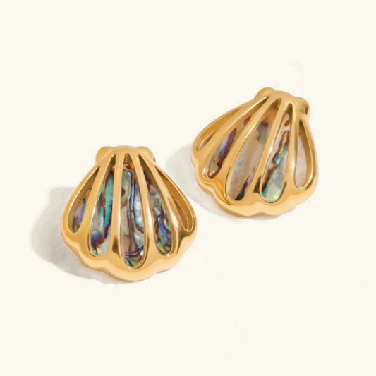[Gaonasi]Nixie Gold Seashell Earrings