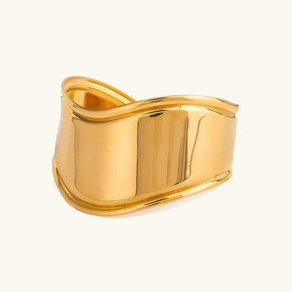 [Gaonasi]Izza Smooth Gold Cuff