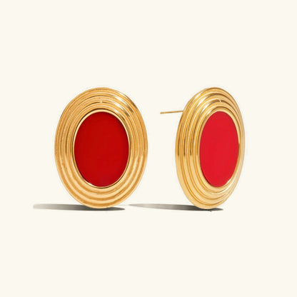 [Gaonasi]Ruthie Gold Enamel Earrings