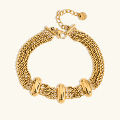 [Gaonasi]Kathleen Layered Chain Gold Bracelet