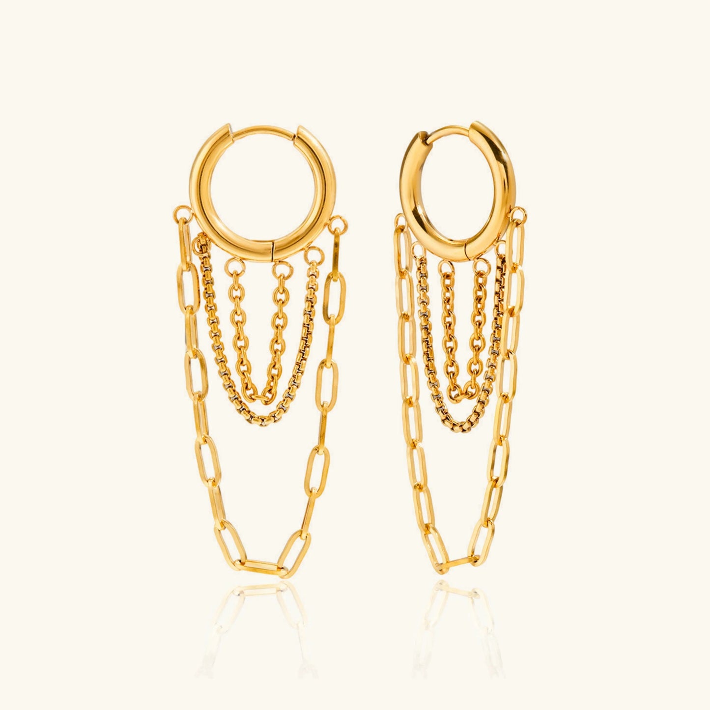 [Gaonasi]Alaina Link Chain Hoops