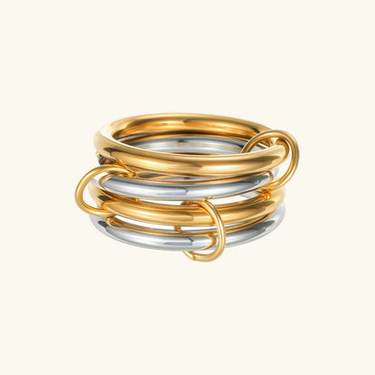 [Gaonasi]Alexandria Two-Tone Stacked Ring