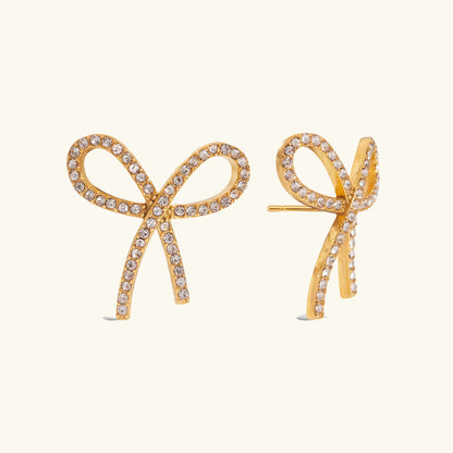 [Gaonasi]Dannah Diamond Bow Tie Earrings