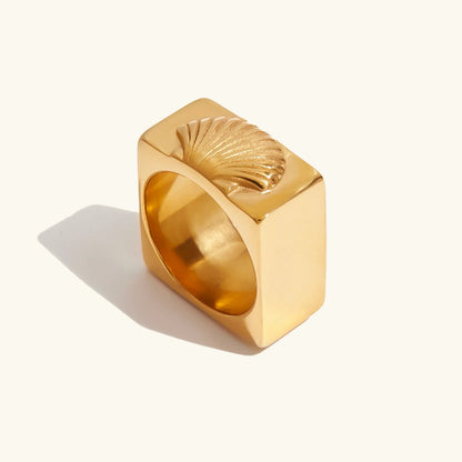 [Gaonasi]Carlotta Geometric Shell Ring