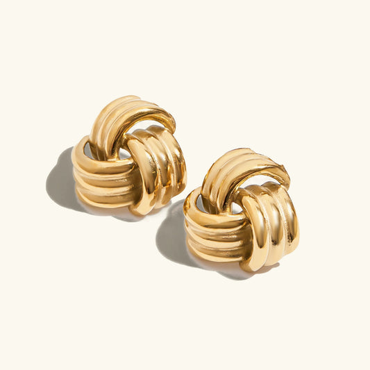 [Gaonasi]Avielle Chunky Gold Knot Earrings