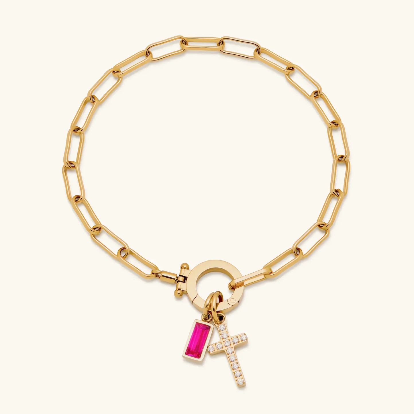 [Gaonasi]Annabella Birthstone Cross Bracelet
