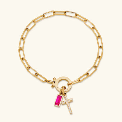 [Gaonasi]Annabella Birthstone Cross Bracelet