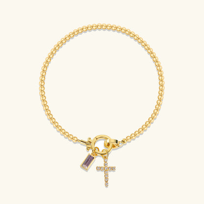 [Gaonasi]Amalia Birthstone Cross Bracelet